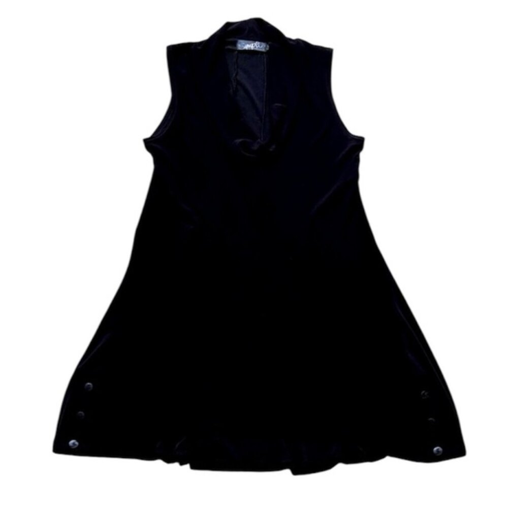 Sympli Black Sleeveless Cowl Neck Dress Made in Canada 🇨🇦 Size 4